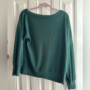 Hunter green waffle knit sweater